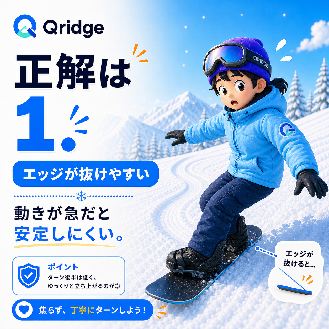 スノボ初心者向けクイズ学習の案内画像